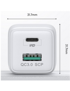 - USB -utgång 5V / 4.5A, 9V / 2A, 12V / 1.5A
- total effekt 5V / 3A