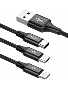 - Kontaktdon MicroUSB + Lightning + USB-C