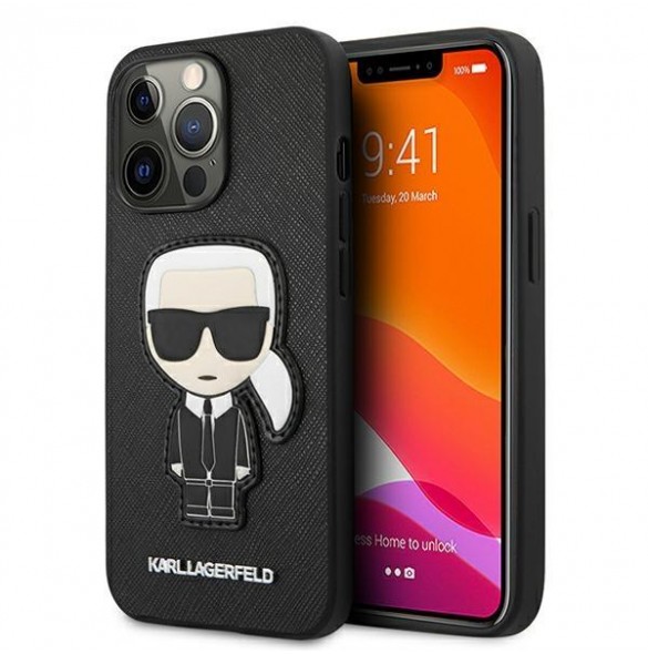 Med detta skal kommer du att vara lugn för iPhone 13 Pro Max väldigt snyggt skydd från Karl Lagerfeld.